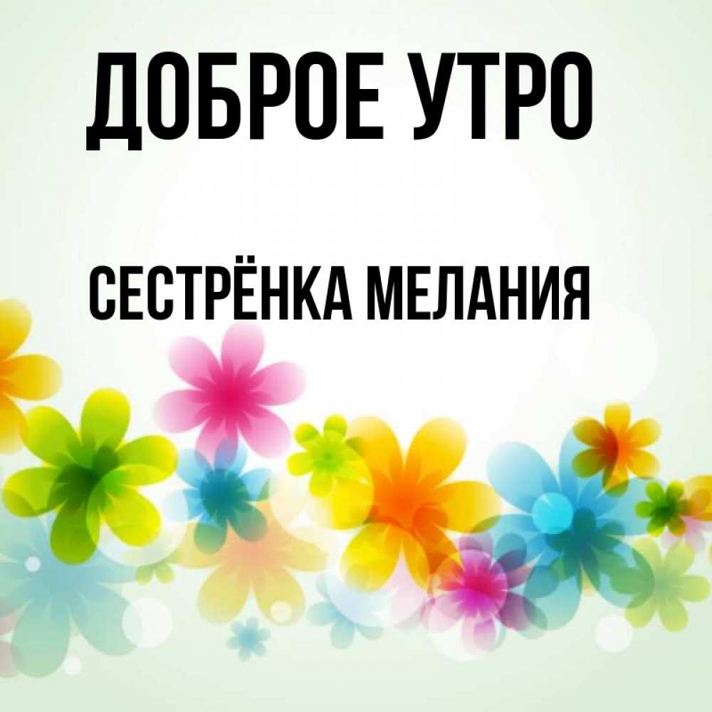 Открытка на каждый день с именем, Сестрёнка-Мелания Доброе утро позитивные цветочки Прикольная открытка с пожеланием онлайн скачать бесплатно 