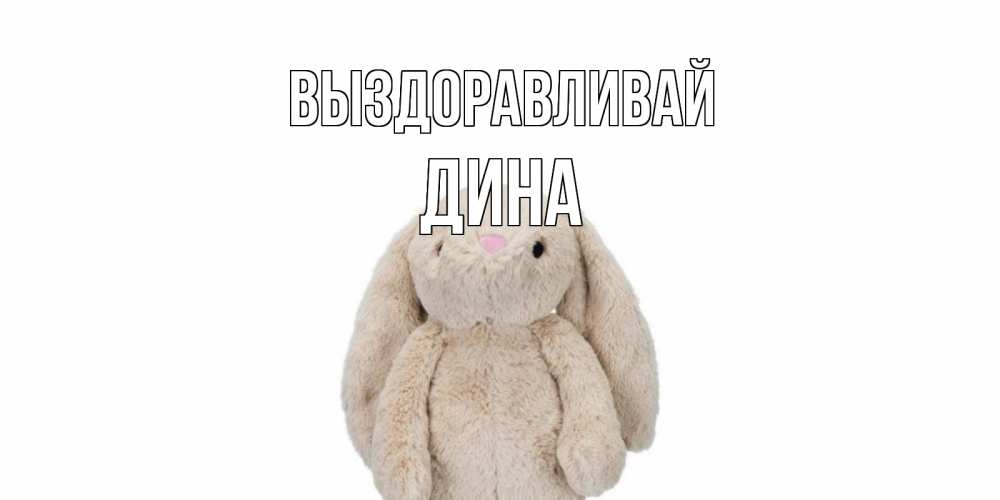 Открытка на каждый день с именем, Дина Выздоравливай не болей Прикольная открытка с пожеланием онлайн скачать бесплатно 