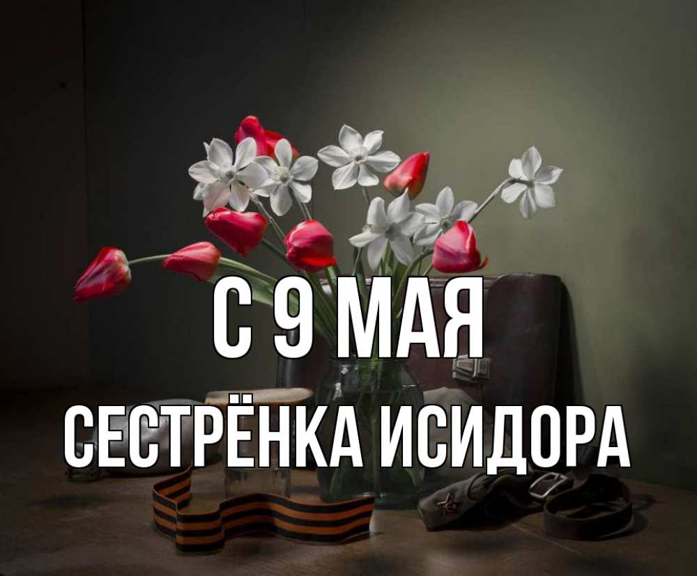 Открытка на каждый день с именем, Сестрёнка-Исидора С 9 мая 9 мая Прикольная открытка с пожеланием онлайн скачать бесплатно 