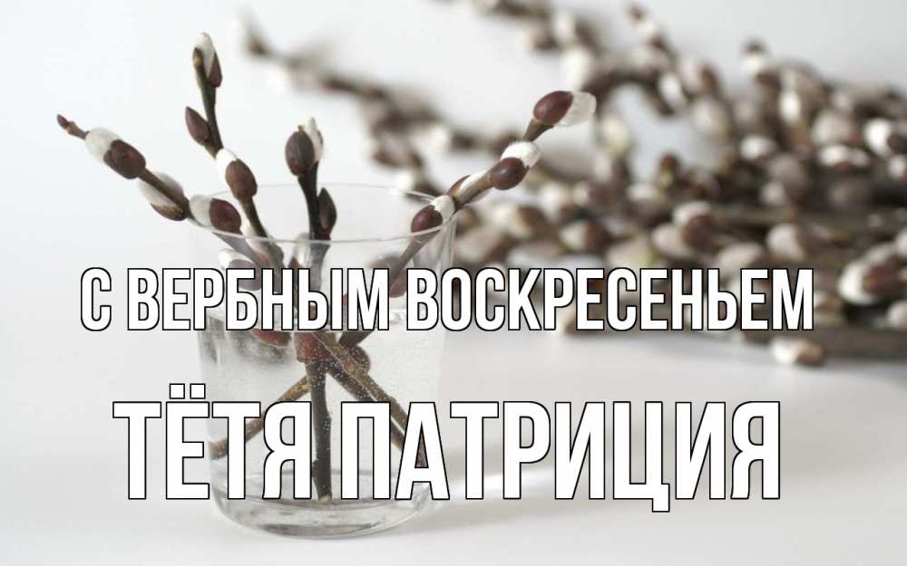 Открытка на каждый день с именем, Тётя-Патриция С вербным воскресеньем верба Прикольная открытка с пожеланием онлайн скачать бесплатно 