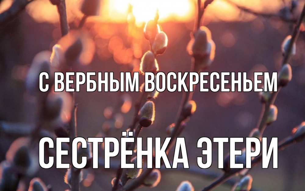 Открытка на каждый день с именем, Сестрёнка-Этери С вербным воскресеньем верба Прикольная открытка с пожеланием онлайн скачать бесплатно 