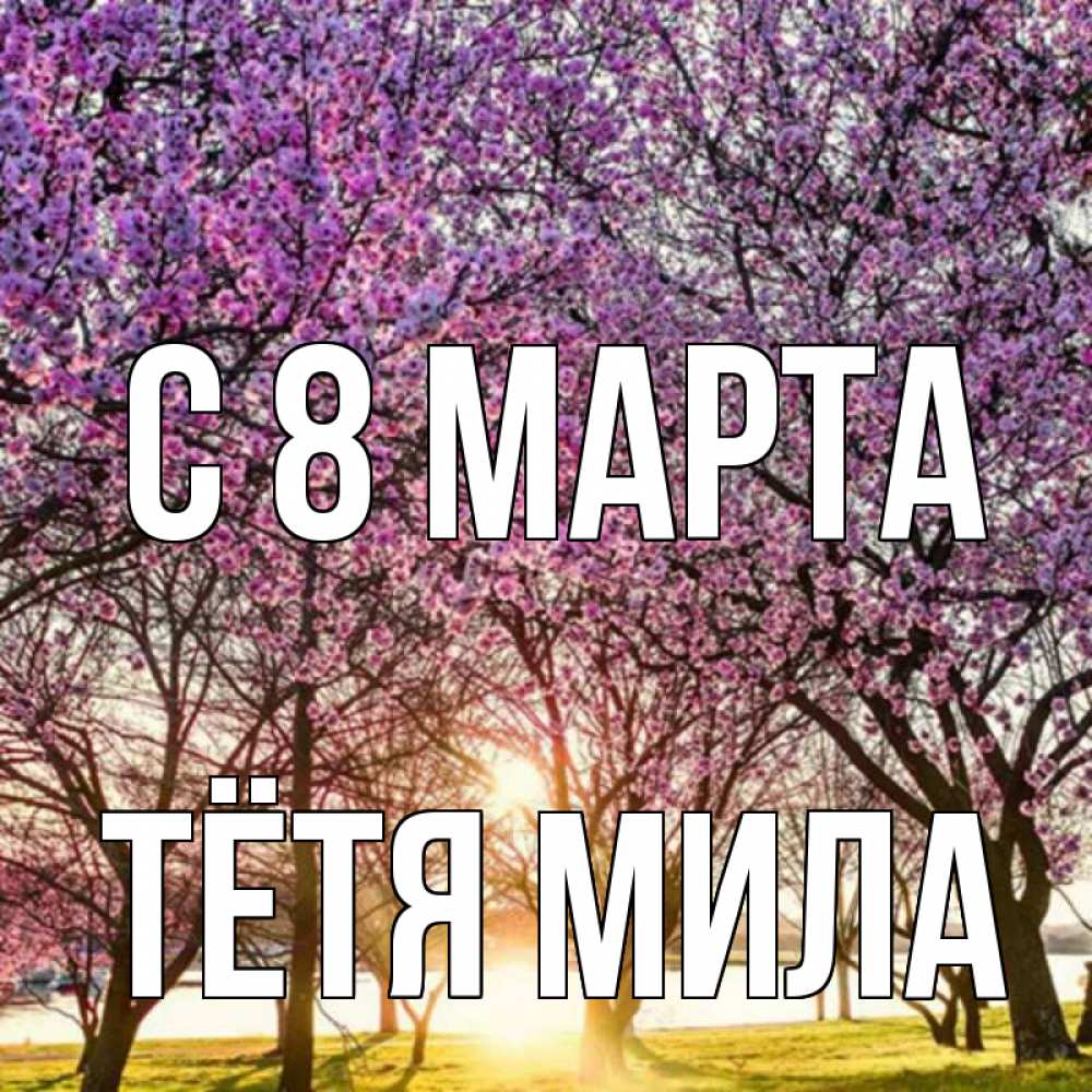Открытка на каждый день с именем, Тётя-Мила С 8 МАРТА международный женский день Прикольная открытка с пожеланием онлайн скачать бесплатно 
