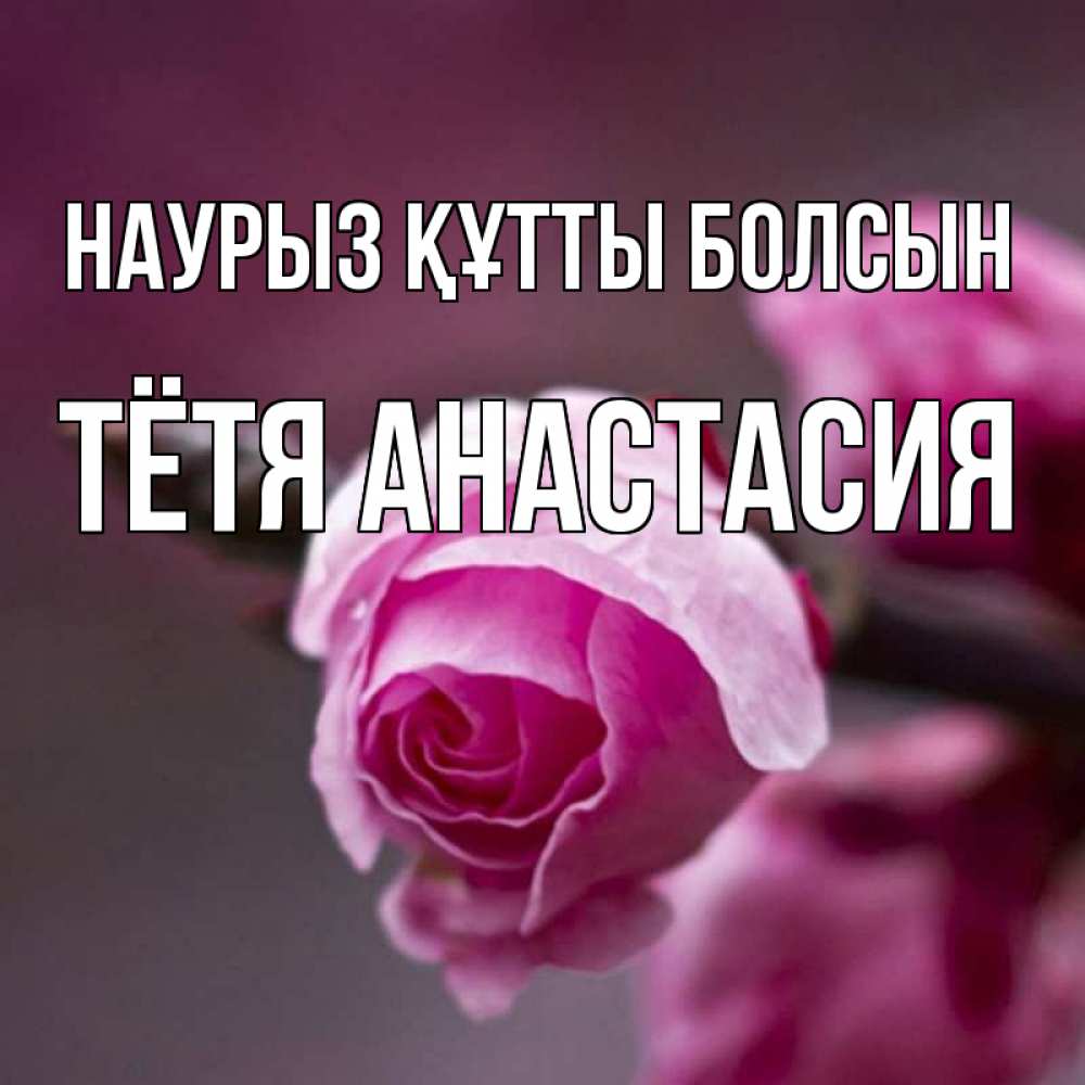 Открытка на каждый день с именем, Тётя-Анастасия Наурыз құтты болсын весна Прикольная открытка с пожеланием онлайн скачать бесплатно 
