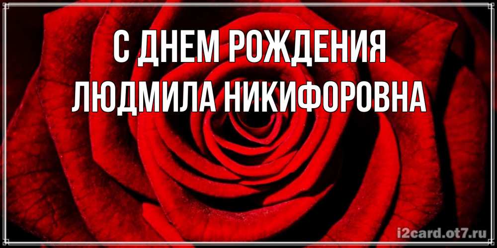 Открытка на каждый день с именем, Людмила-Никифоровна С днем рождения алая роза Прикольная открытка с пожеланием онлайн скачать бесплатно 
