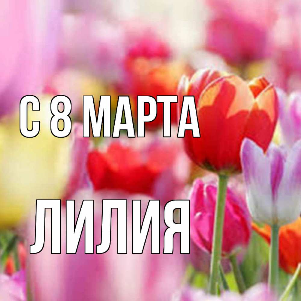 Открытка на каждый день с именем, Лилия С 8 МАРТА на международный женский день 2 Прикольная открытка с пожеланием онлайн скачать бесплатно 