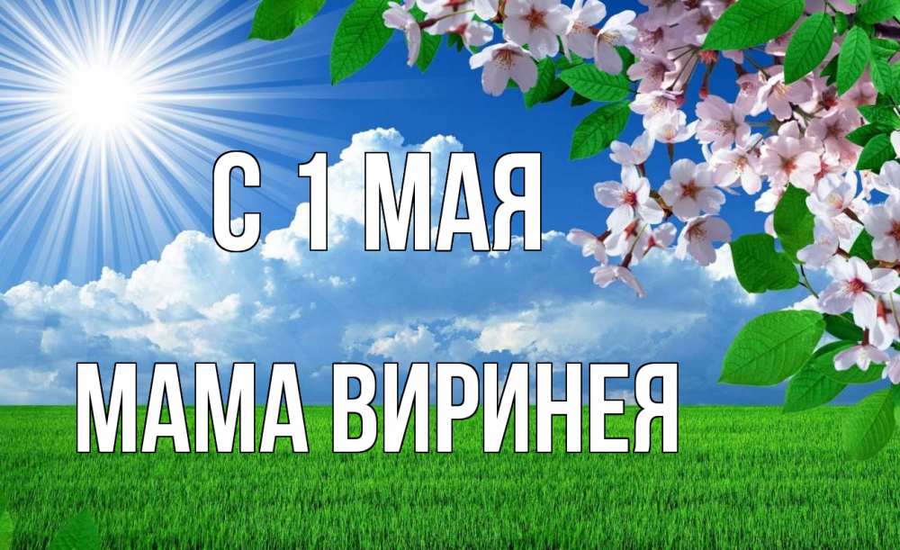 Открытка на каждый день с именем, Мама-Виринея С 1 мая С 1 мая Прикольная открытка с пожеланием онлайн скачать бесплатно 