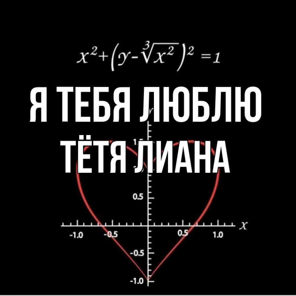 Открытка на каждый день с именем, Тётя-Лиана Я тебя люблю сердечная формула Прикольная открытка с пожеланием онлайн скачать бесплатно 