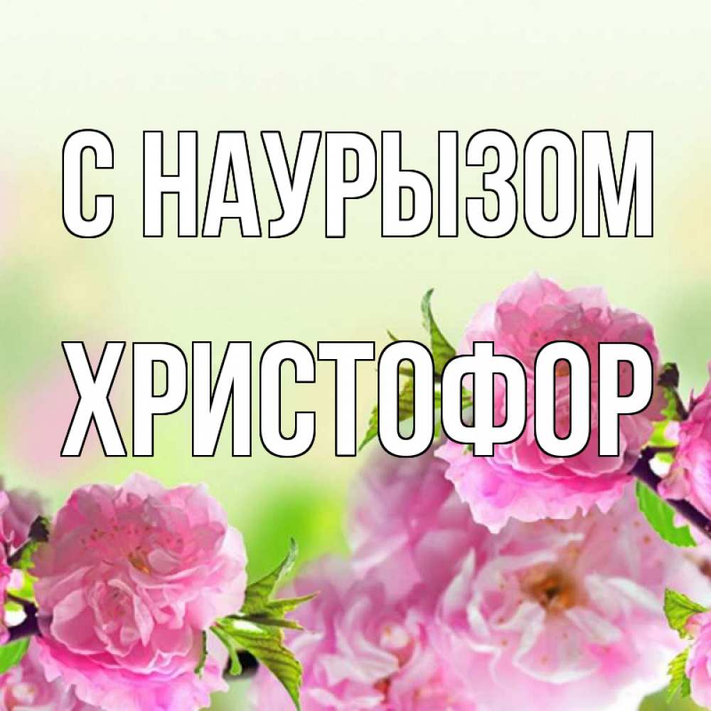 Открытка на каждый день с именем, Христофор С наурызом цветы Прикольная открытка с пожеланием онлайн скачать бесплатно 