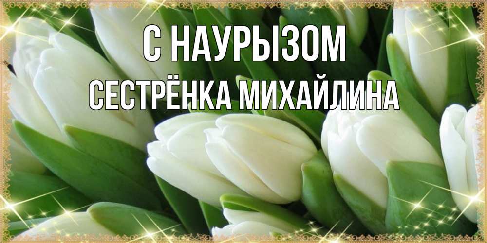 Открытка на каждый день с именем, Сестрёнка-Михайлина С наурызом поздравляем с праздник весны наурыз Прикольная открытка с пожеланием онлайн скачать бесплатно 