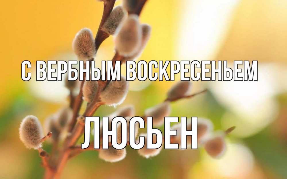 Открытка на каждый день с именем, Люсьен С вербным воскресеньем верба Прикольная открытка с пожеланием онлайн скачать бесплатно 