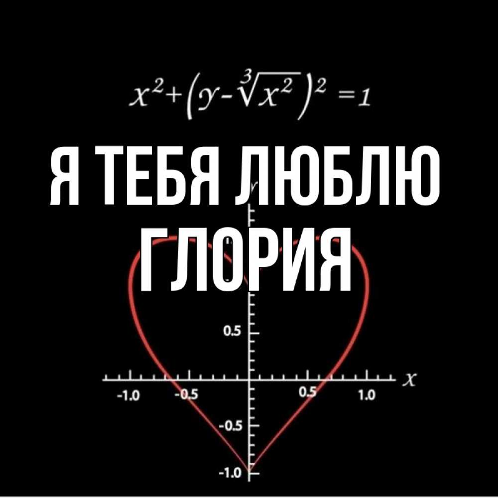 Открытка на каждый день с именем, Глория Я тебя люблю сердечная формула Прикольная открытка с пожеланием онлайн скачать бесплатно 