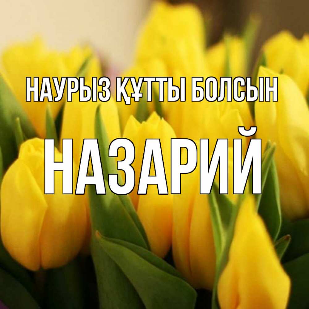 Открытка на каждый день с именем, Назарий Наурыз құтты болсын цветы Прикольная открытка с пожеланием онлайн скачать бесплатно 