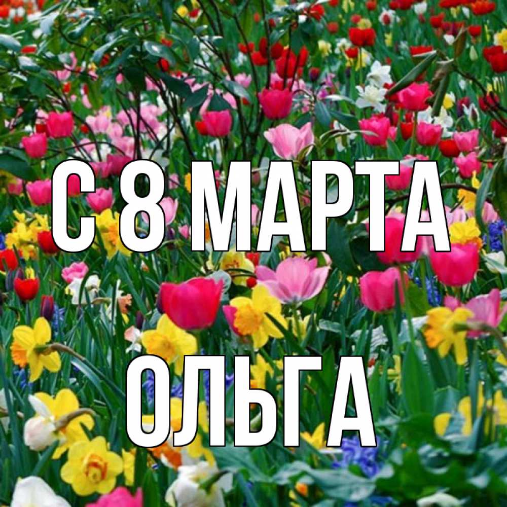 Открытка на каждый день с именем, Ольга С 8 марта с международным женским днем поздравления для женщины Прикольная открытка с пожеланием онлайн скачать бесплатно 