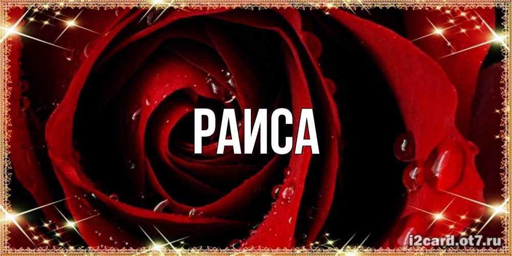 Открытка на каждый день с именем, Раиса Главная цветок в росе на день рождения Прикольная открытка с пожеланием онлайн скачать бесплатно 