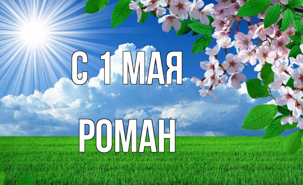 Открытка на каждый день с именем, Роман С 1 мая С 1 мая Прикольная открытка с пожеланием онлайн скачать бесплатно 