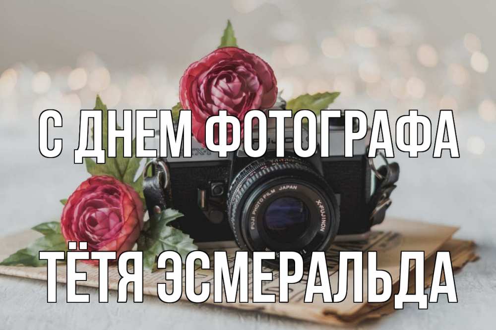 Открытка на каждый день с именем, Тётя-Эсмеральда С днем фотографа с днем фотографа Прикольная открытка с пожеланием онлайн скачать бесплатно 