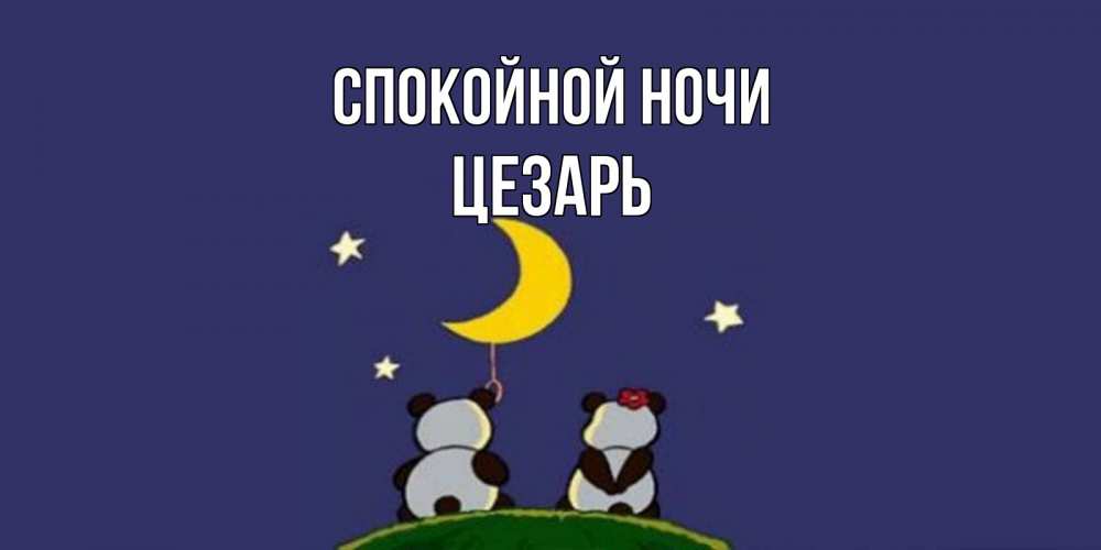 Открытка на каждый день с именем, Цезарь Спокойной ночи открытка с пожеланиями хорошо выспаться Прикольная открытка с пожеланием онлайн скачать бесплатно 