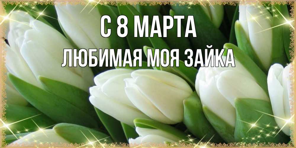 Открытка на каждый день с именем, Любимая-моя-зайка С 8 марта поздравляем с 8 марта Прикольная открытка с пожеланием онлайн скачать бесплатно 