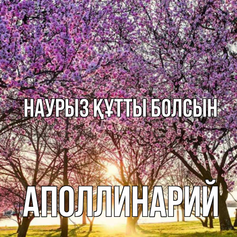 Открытка на каждый день с именем, Аполлинарий Наурыз құтты болсын наурыз Прикольная открытка с пожеланием онлайн скачать бесплатно 