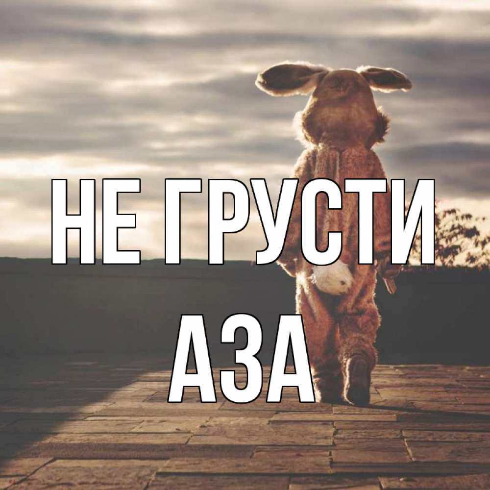 Открытка на каждый день с именем, Аза Не грусти со спины Прикольная открытка с пожеланием онлайн скачать бесплатно 