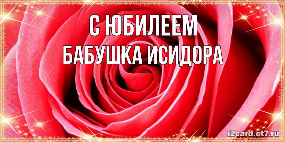 Открытка на каждый день с именем, Бабушка-Исидора С юбилеем розовая роза очень крупный бутон Прикольная открытка с пожеланием онлайн скачать бесплатно 