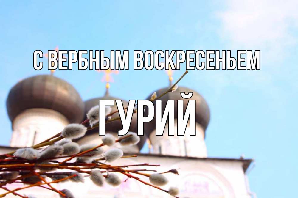 Открытка на каждый день с именем, Гурий С вербным воскресеньем верба Прикольная открытка с пожеланием онлайн скачать бесплатно 