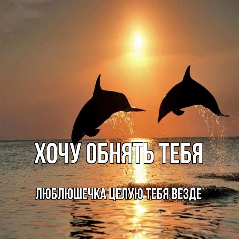 Открытка на каждый день с именем, Люблюшечка-целую-тебя-везде Хочу обнять тебя рыбы на закате Прикольная открытка с пожеланием онлайн скачать бесплатно 