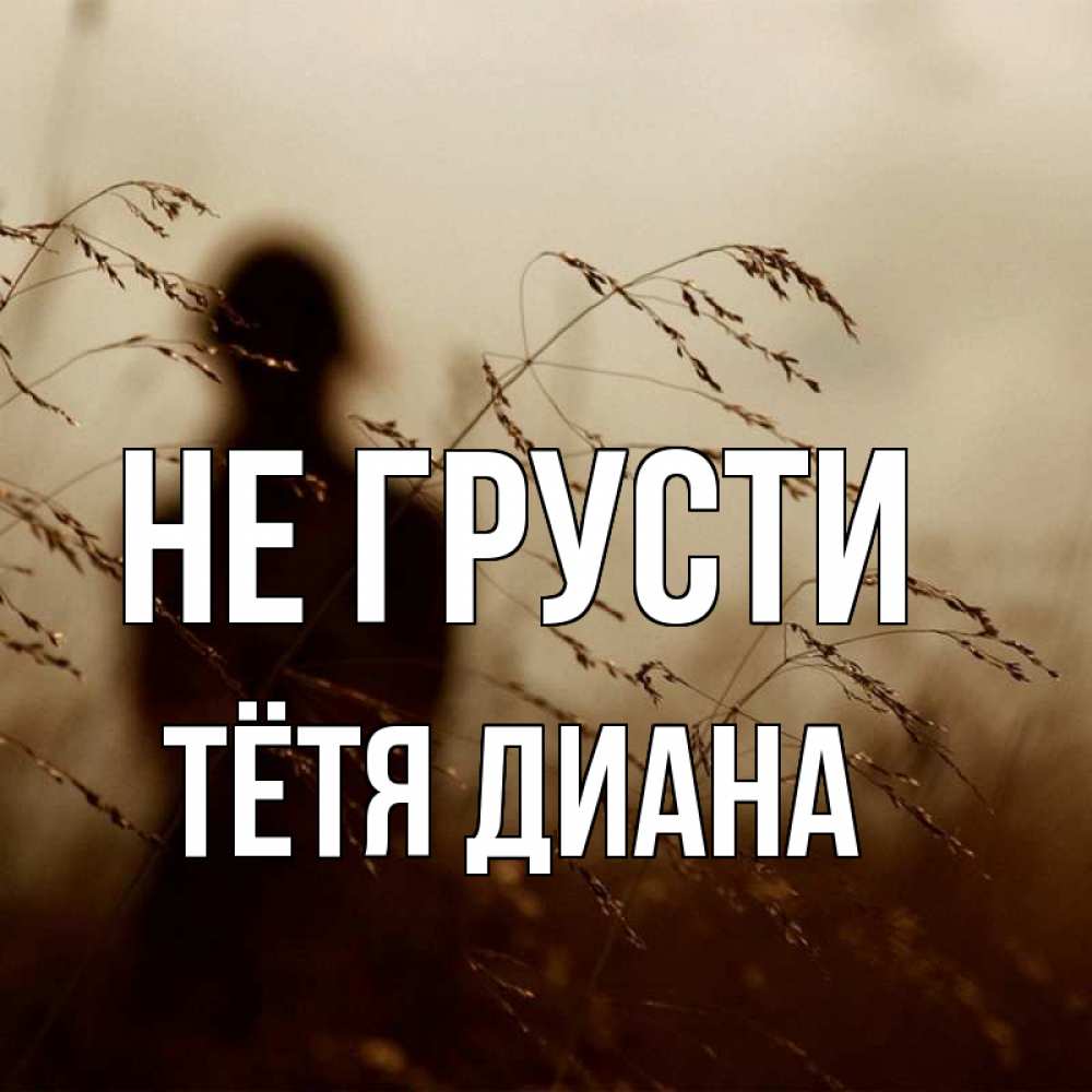 Открытка на каждый день с именем, Тётя-Диана Не грусти грусть Прикольная открытка с пожеланием онлайн скачать бесплатно 