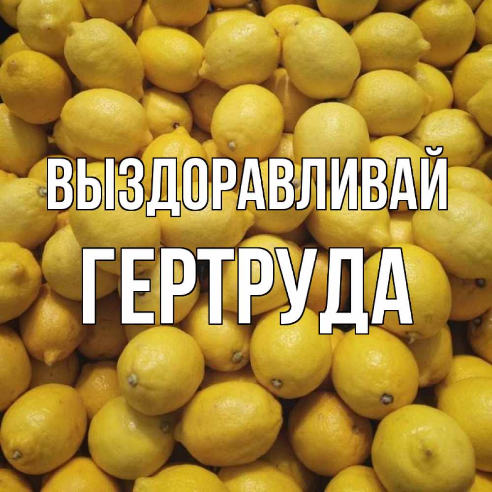Открытка на каждый день с именем, Гертруда Выздоравливай это точно поможет Прикольная открытка с пожеланием онлайн скачать бесплатно 