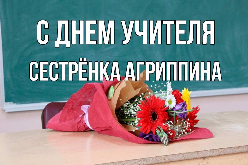 Открытка на каждый день с именем, Сестрёнка-Агриппина С днем учителя школа с днем учителя Прикольная открытка с пожеланием онлайн скачать бесплатно 