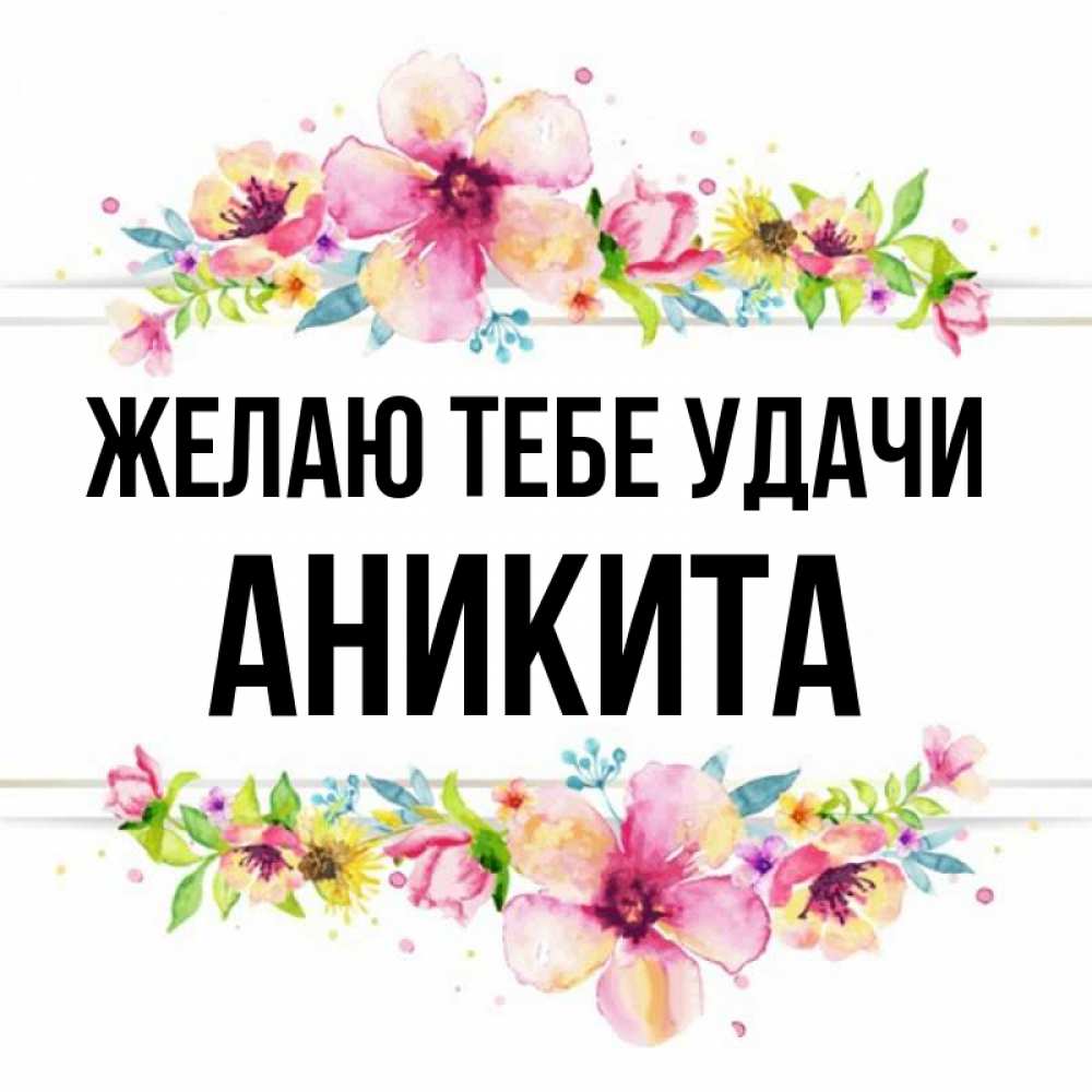 Открытка на каждый день с именем, Аникита Желаю тебе удачи пусть повезет 1 Прикольная открытка с пожеланием онлайн скачать бесплатно 