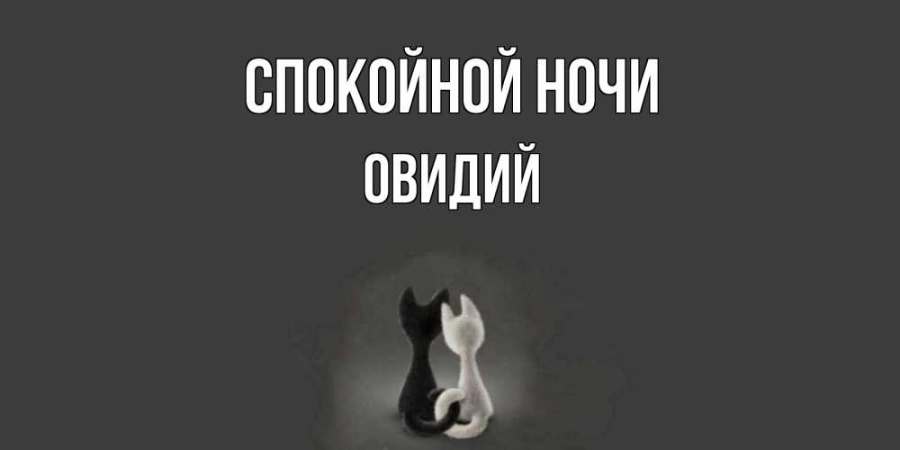 Открытка на каждый день с именем, Овидий Спокойной ночи коты Прикольная открытка с пожеланием онлайн скачать бесплатно 
