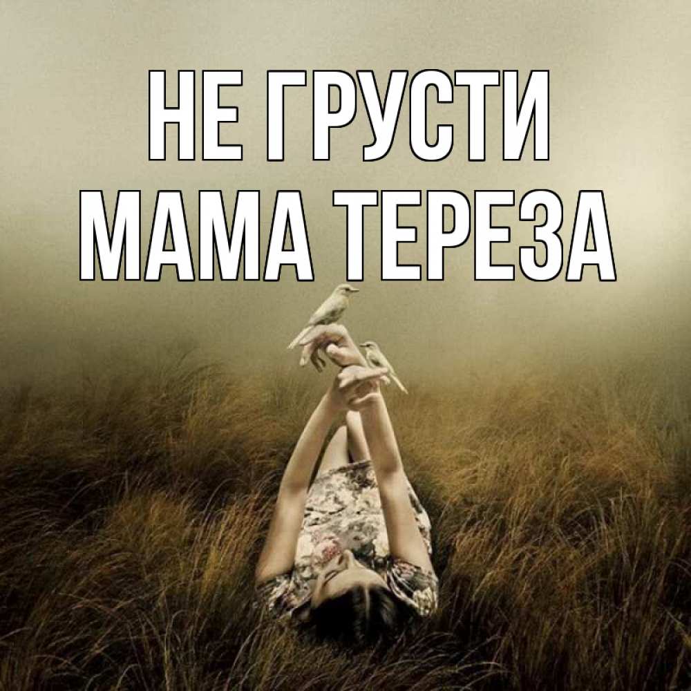 Открытка на каждый день с именем, Мама-Тереза Не грусти поле и туман Прикольная открытка с пожеланием онлайн скачать бесплатно 