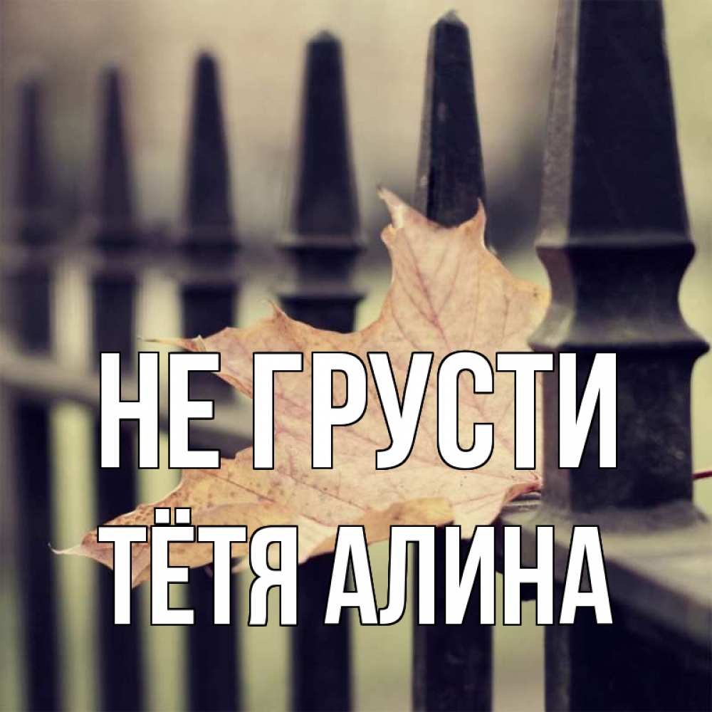 Открытка на каждый день с именем, Тётя-Алина Не грусти лист клена Прикольная открытка с пожеланием онлайн скачать бесплатно 