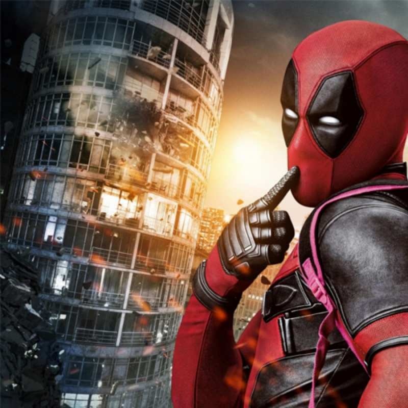 Открытка Дедпул  с супергероями  С днем рождения 