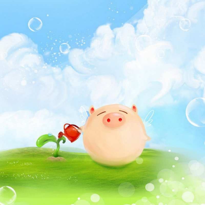 Открытка летнее настроение  позитивная свинюшка  Думаю о тебе 