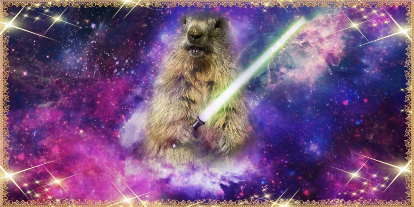 Открытка сурок джедай в космосе спокойной ночи  в стиле звездных войн Спокойной ночи 