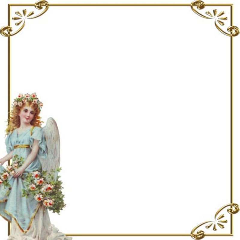 Открытка ангел в голубом платье и венке из цветов  с именинами от девушки ангела  С днем ангела 