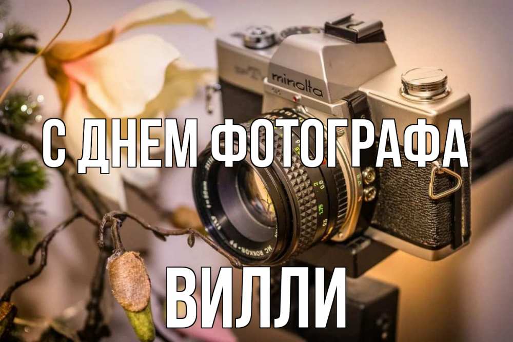 Открытка на каждый день с именем, Вилли С днем фотографа с днем фотографа 1 Прикольная открытка с пожеланием онлайн скачать бесплатно 