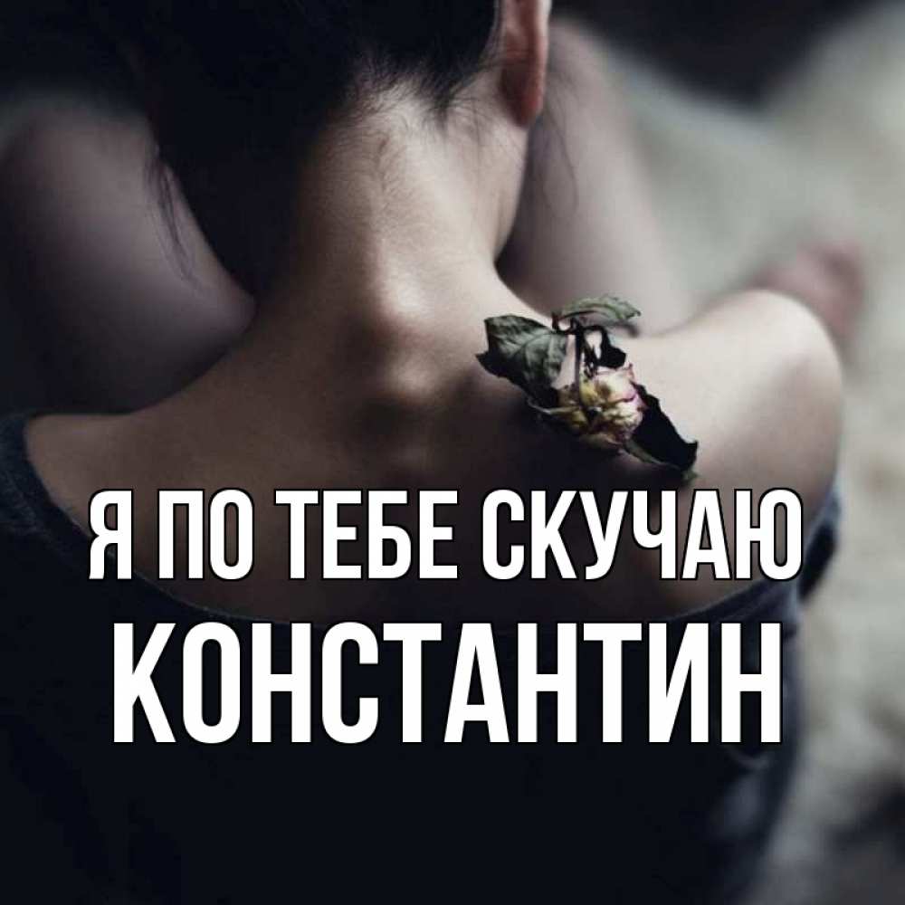 Открытка на каждый день с именем, Константин Я по тебе скучаю засох цветок Прикольная открытка с пожеланием онлайн скачать бесплатно 