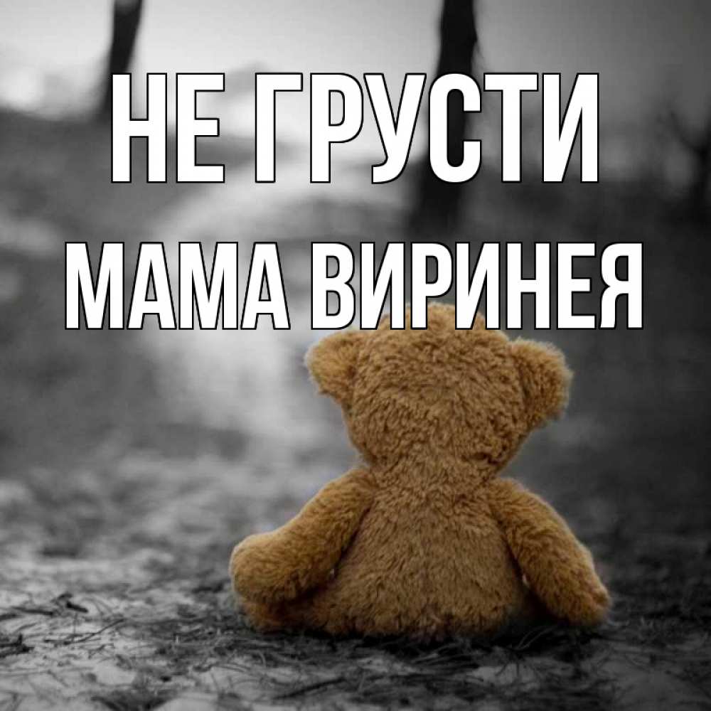 Открытка на каждый день с именем, Мама-Виринея Не грусти медведь со спин Прикольная открытка с пожеланием онлайн скачать бесплатно 