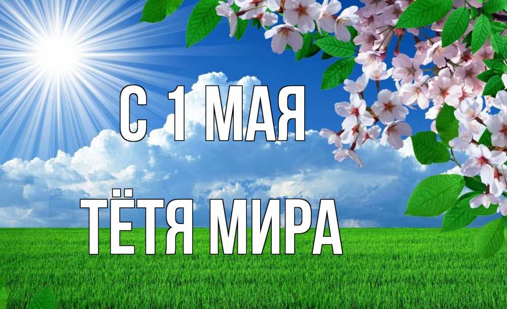 Открытка на каждый день с именем, Тётя-Мира С 1 мая С 1 мая Прикольная открытка с пожеланием онлайн скачать бесплатно 