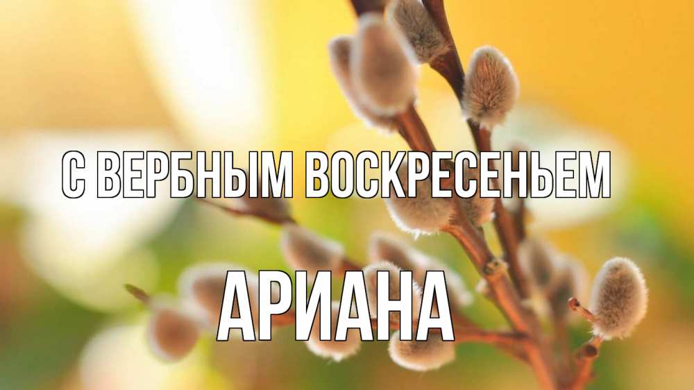 Открытка на каждый день с именем, Ариана С вербным воскресеньем верба 1 Прикольная открытка с пожеланием онлайн скачать бесплатно 