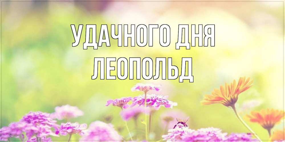 Открытка на каждый день с именем, Леопольд Удачного дня красивая открытка с летней темой Прикольная открытка с пожеланием онлайн скачать бесплатно 