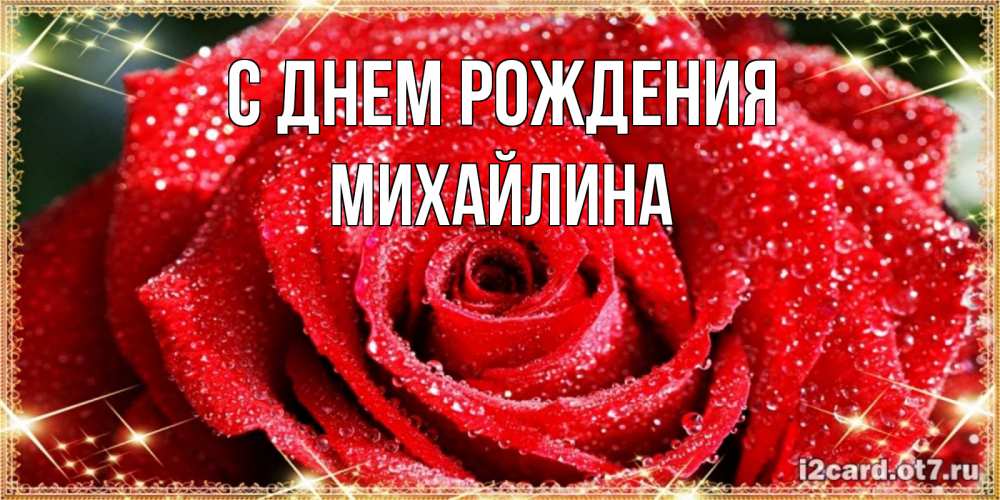 Открытка на каждый день с именем, Михайлина С днем рождения роса и роза. открытка с красивой розой Прикольная открытка с пожеланием онлайн скачать бесплатно 
