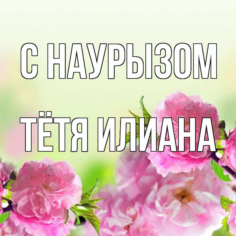 Открытка на каждый день с именем, Тётя-Илиана С наурызом цветы Прикольная открытка с пожеланием онлайн скачать бесплатно 