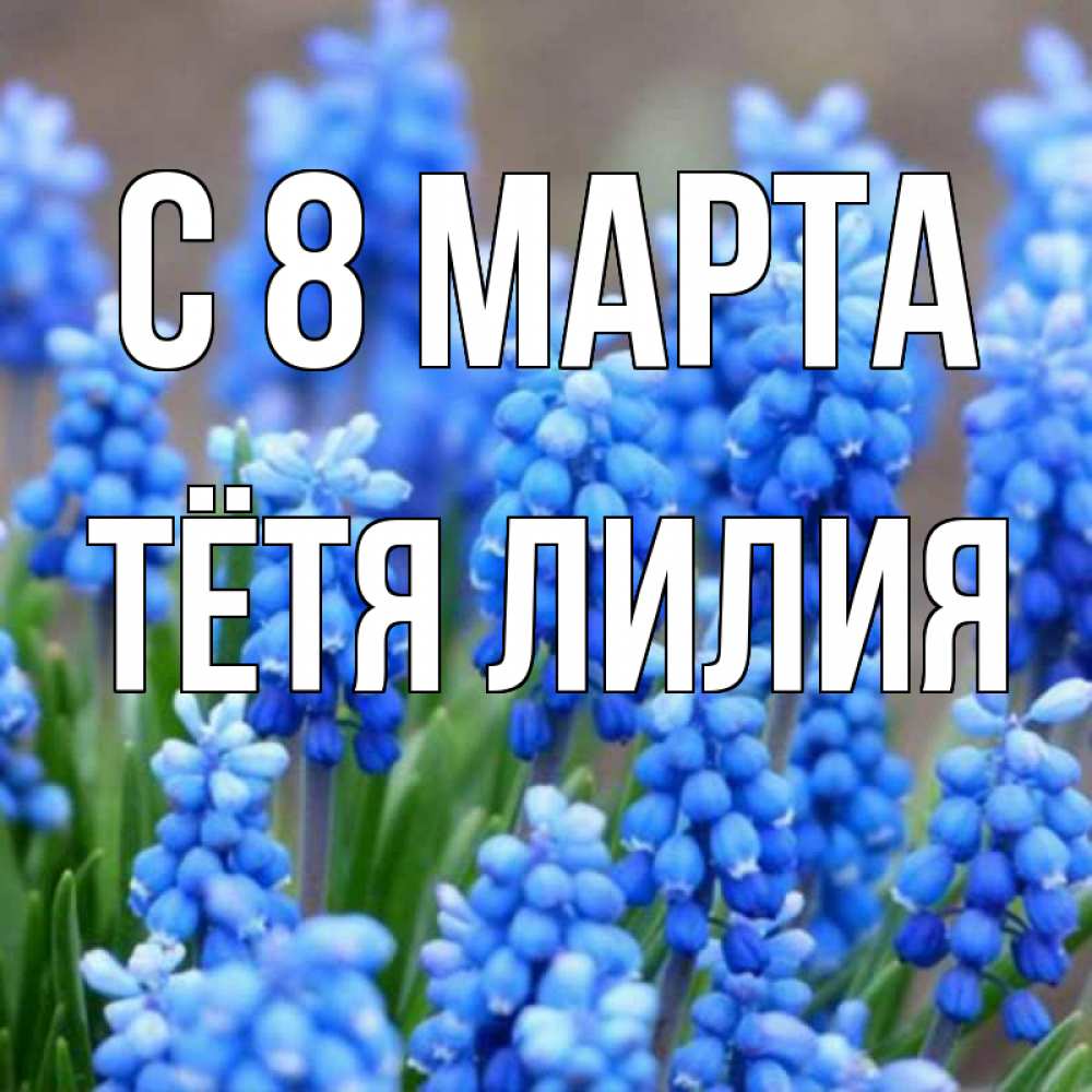 Открытка на каждый день с именем, Тётя-Лилия С 8 МАРТА Поздравительная открытка для женщин с цветами на праздничную дату Прикольная открытка с пожеланием онлайн скачать бесплатно 