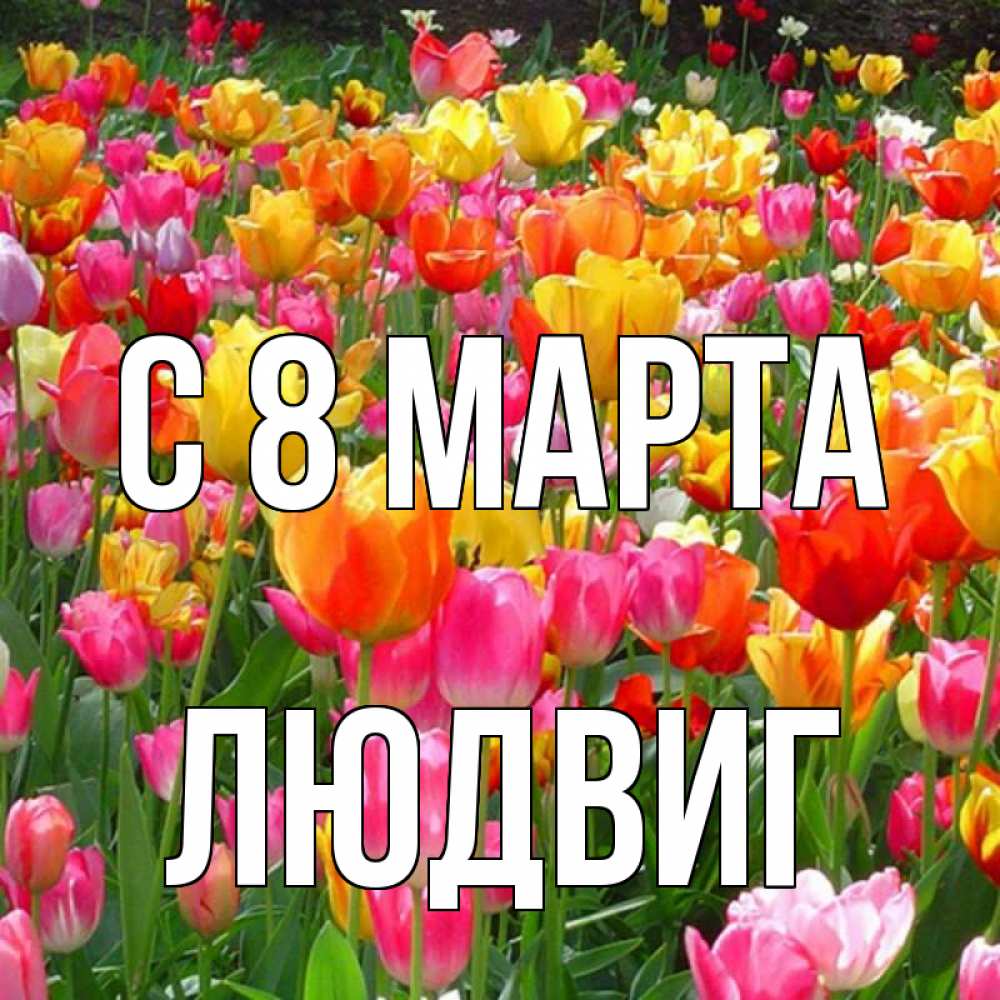 Открытка на каждый день с именем, Людвиг С 8 марта на международный женский день Прикольная открытка с пожеланием онлайн скачать бесплатно 