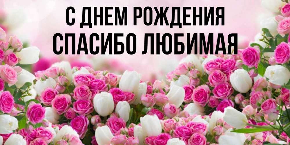 Картинка С днем рождения, Спасибо любимая