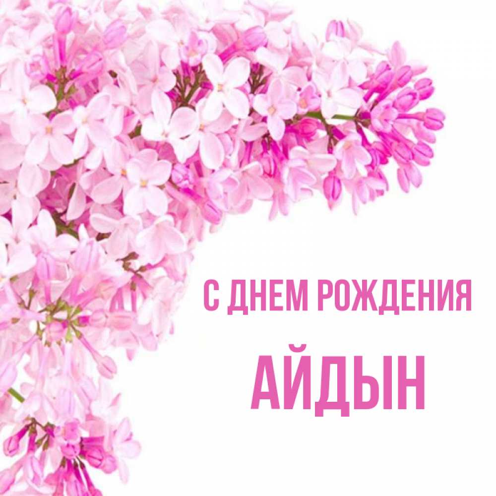 Открытка с именем, Айдын, С днем рождения